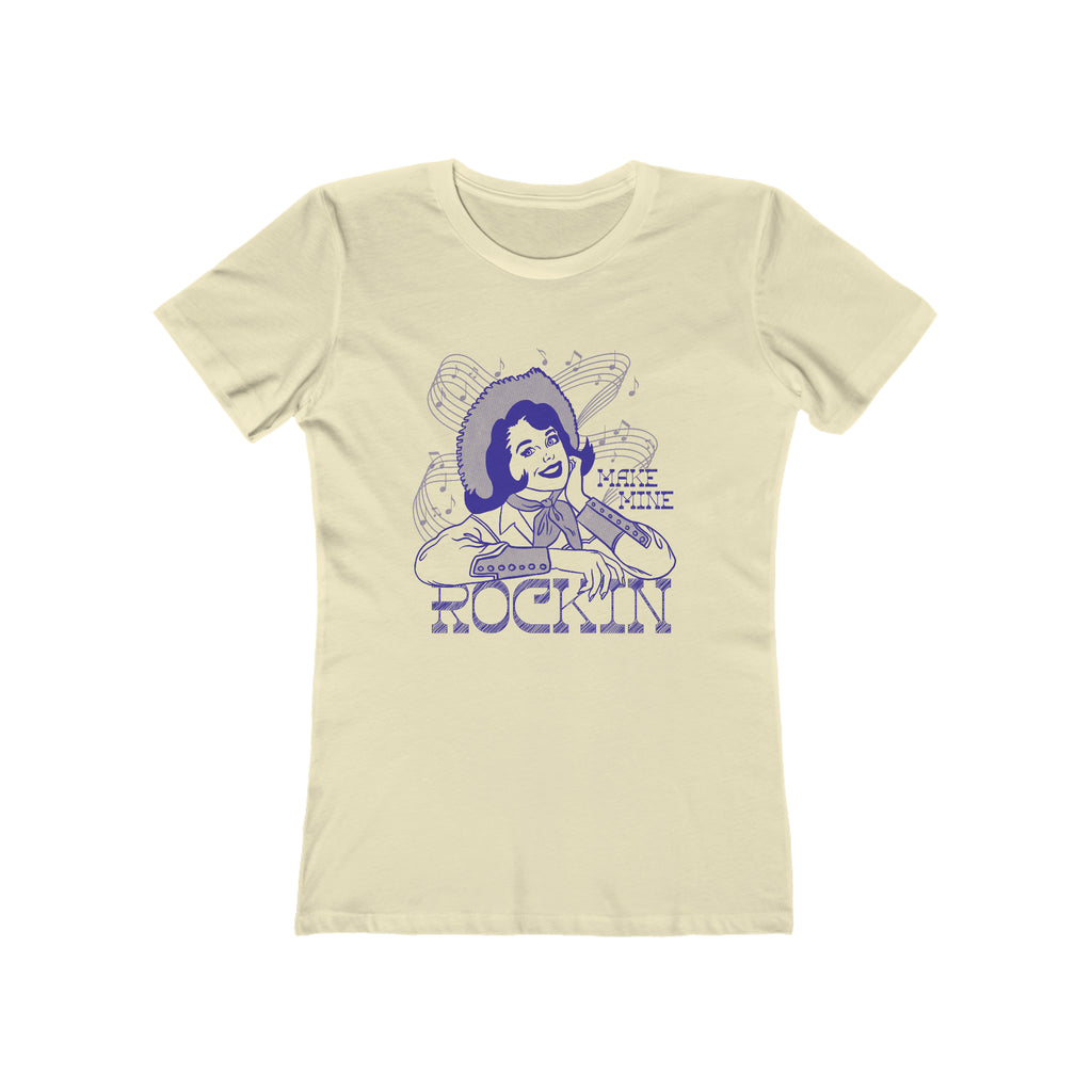 Country Western Music Vintage Cowgirl Soft Cream Cotton Women's T-shirt Solid Natural