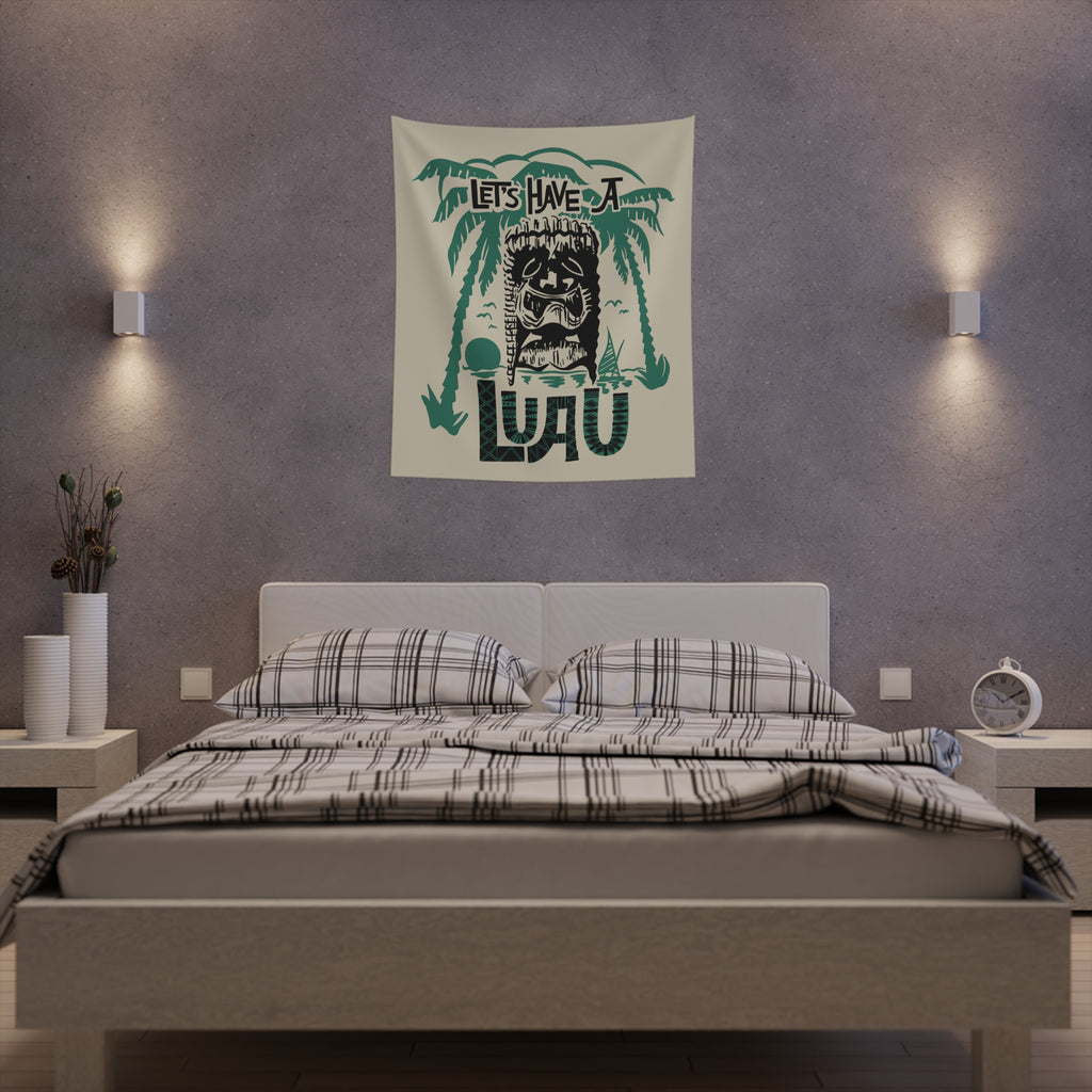 Let's Have A Luau Tiki Soft Cloth Wall Tapestry Indoor Wall Decor