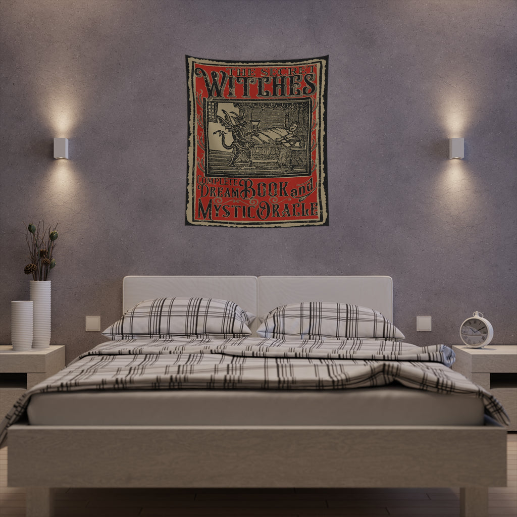 Mystic Oracle Secret Witch's Dream Book Vintage Victorian Halloween Cloth Tapestry Wall Decor