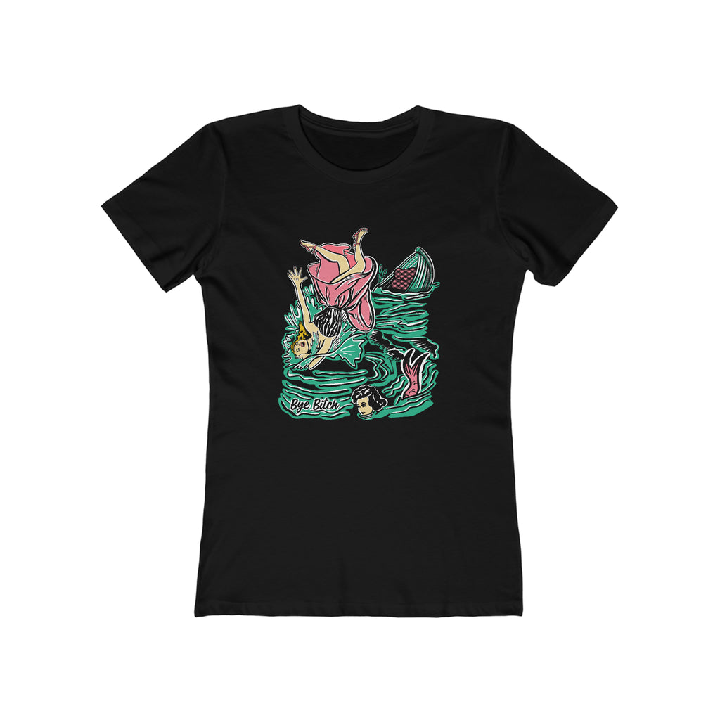 Bad Mermaid - Bye B*tch - Soft Black Cotton Women's T-shirt Solid Black