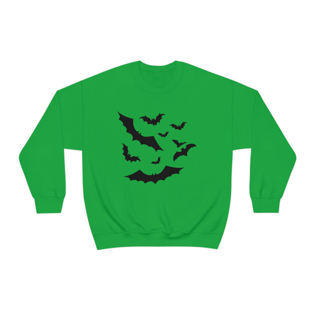 Bats Vintage Halloween Spooky Unisex Sweatshirt in 5 Assorted Colors Irish Green