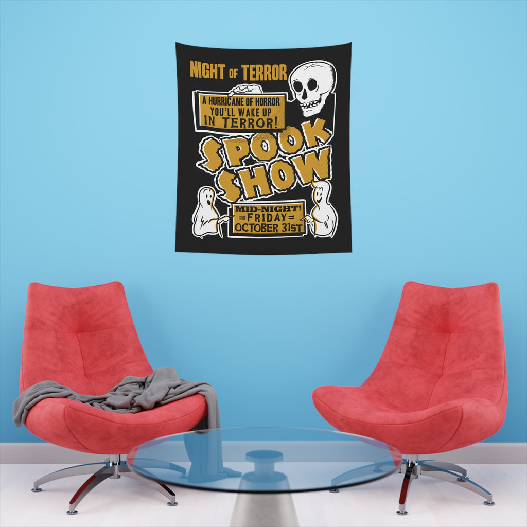 Spook Show Vintage Halloween Poster Soft Cloth Wall Tapestry 34"x40"