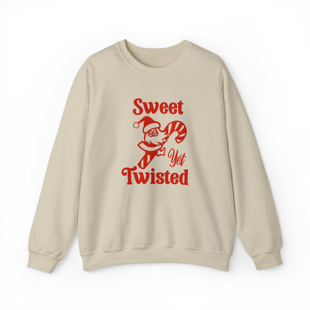 Sweet Yet Twisted Santa Christmas Women's Unisex Sweatshirt Sand