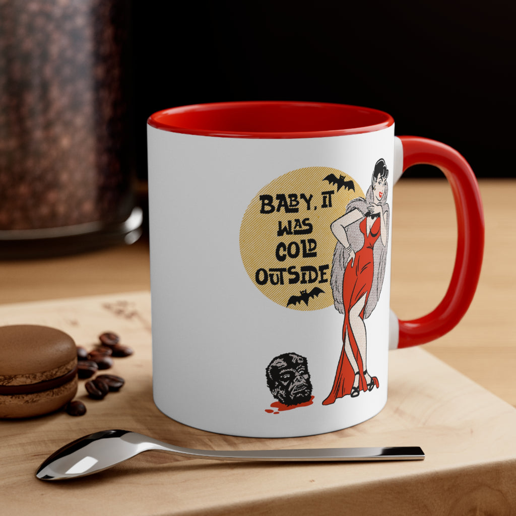 Wolfman's Girlfriend Red Accent White Ceramic Coffee Mug, 11oz.