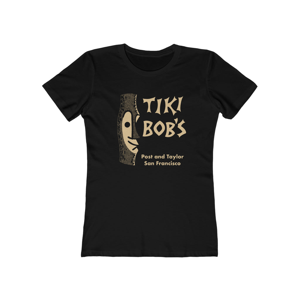 Tiki Bob's Tiki Restaurant Vintage Souvenir Women's T-shirt Solid Black