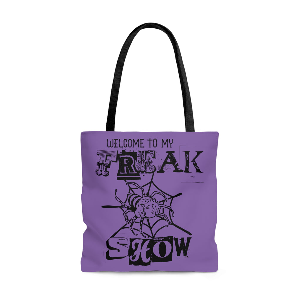Welcome To My Freak Show Double Sided Print Large Purple Tote Bag Large