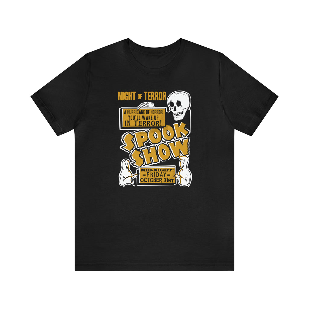 Spook Show Vintage Style Horror Poster Unisex Premium Cotton Men's T-shirt Black