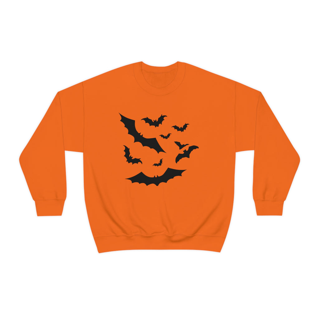 Bats Vintage Halloween Spooky Unisex Sweatshirt in 5 Assorted Colors Orange