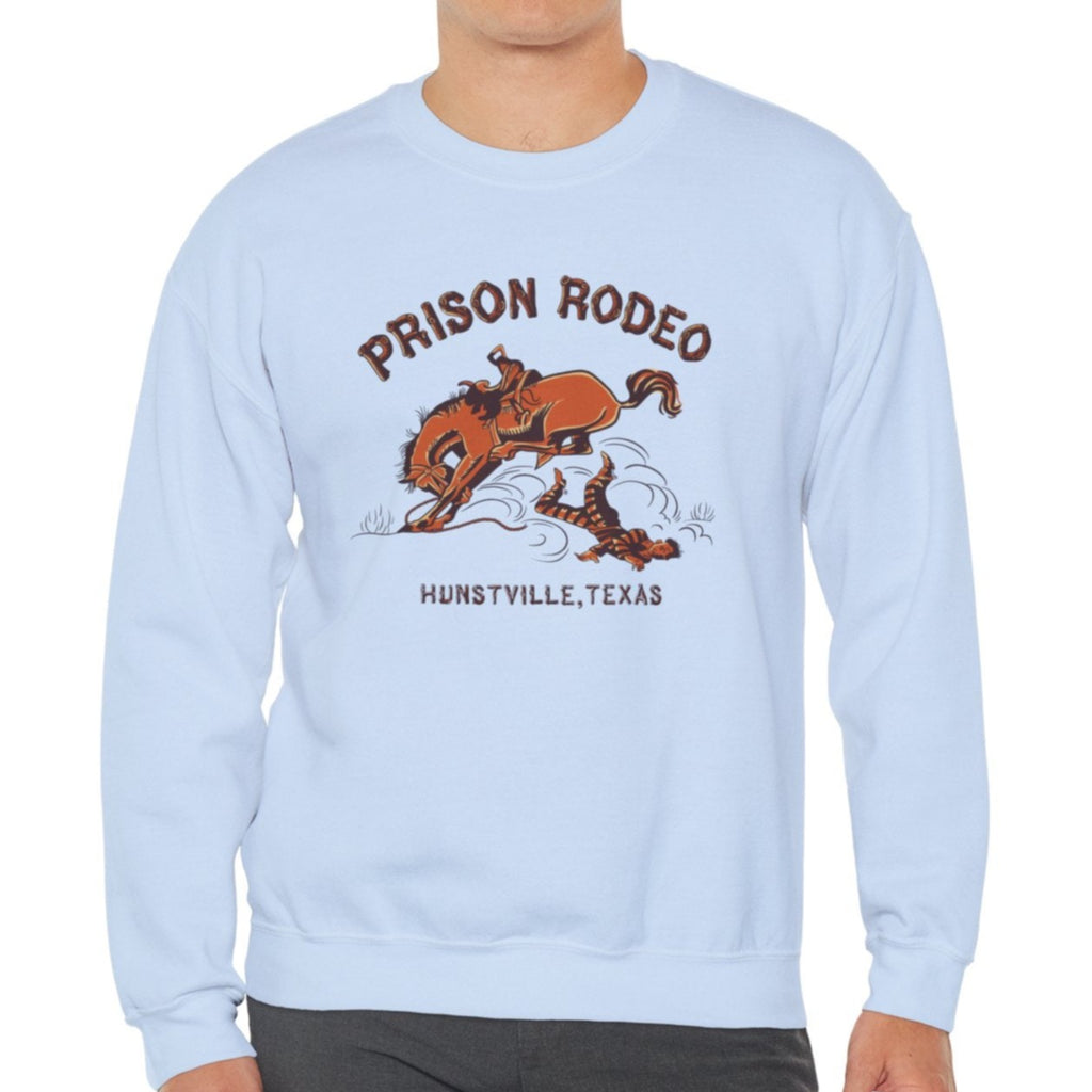 Texas Prison Rodeo Men's Unisex Sweatshirt - Assorted Colors Light Blue