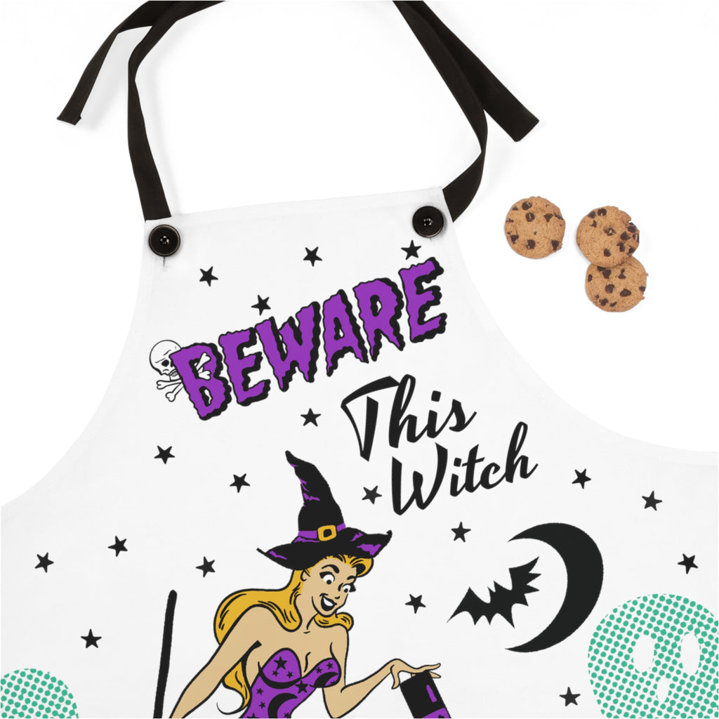 This Witch Cooks With Spirits Halloween Kitchen Apron