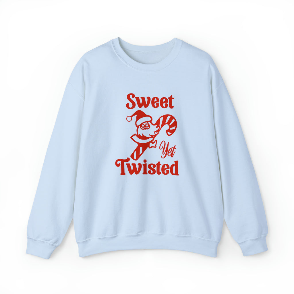 Sweet Yet Twisted Santa Christmas Women's Unisex Sweatshirt Light Blue