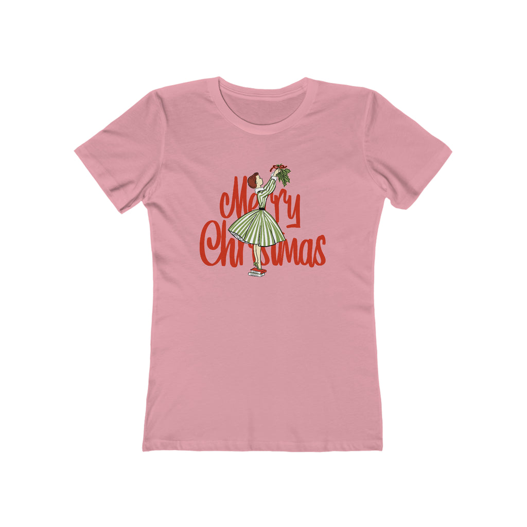 Merry Christmas Retro Lady Christmas - Women's T-shirt Solid Light Pink