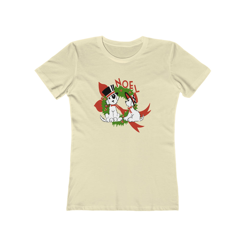 Retro Noel Christmas Puppies - Women's T-shirt Solid Natural