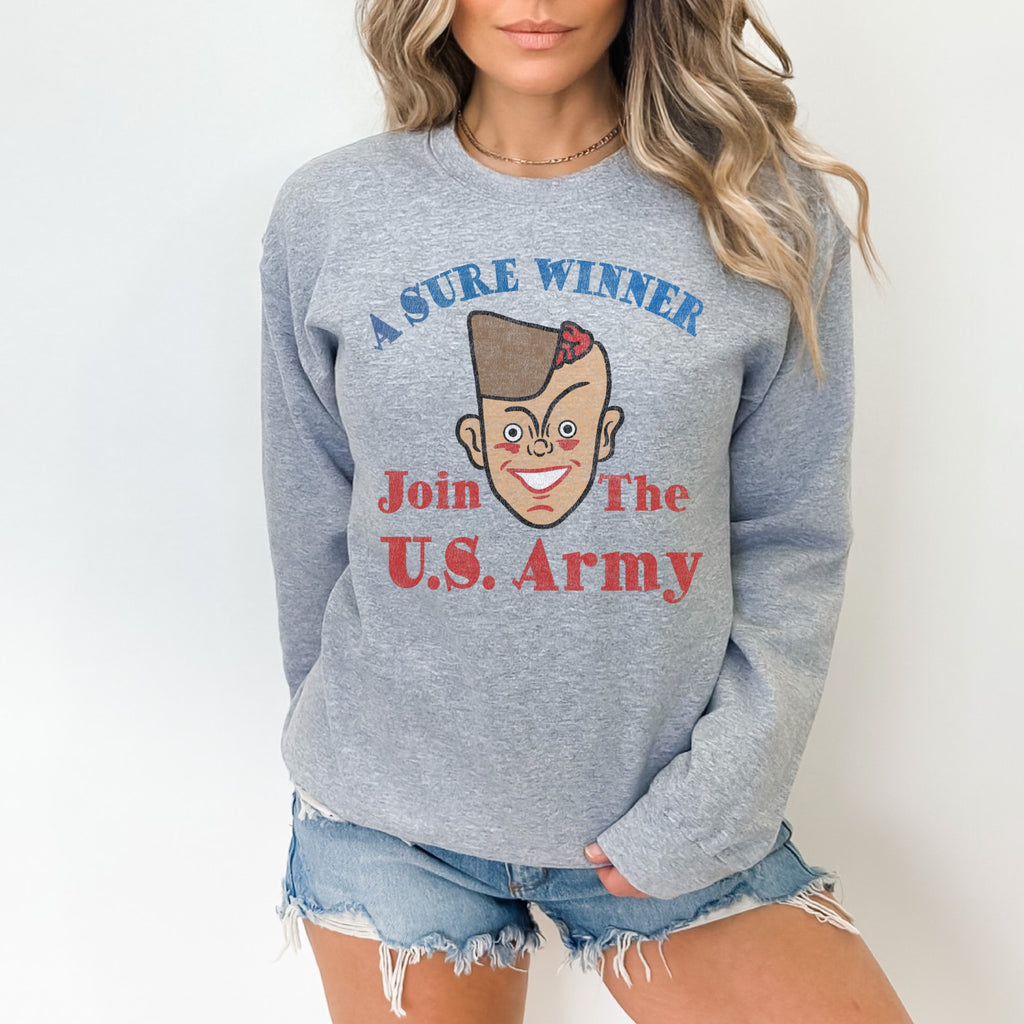 Join USA Vintage Army Ad Women's Unisex Sweatshirt - Assorted Colors Sport Grey