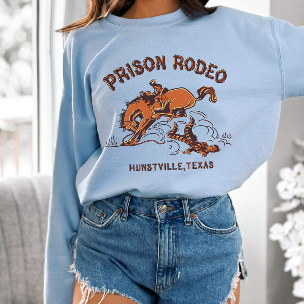 Texas Prison Rodeo Unisex Sweatshirt - Assorted Colors Light Blue