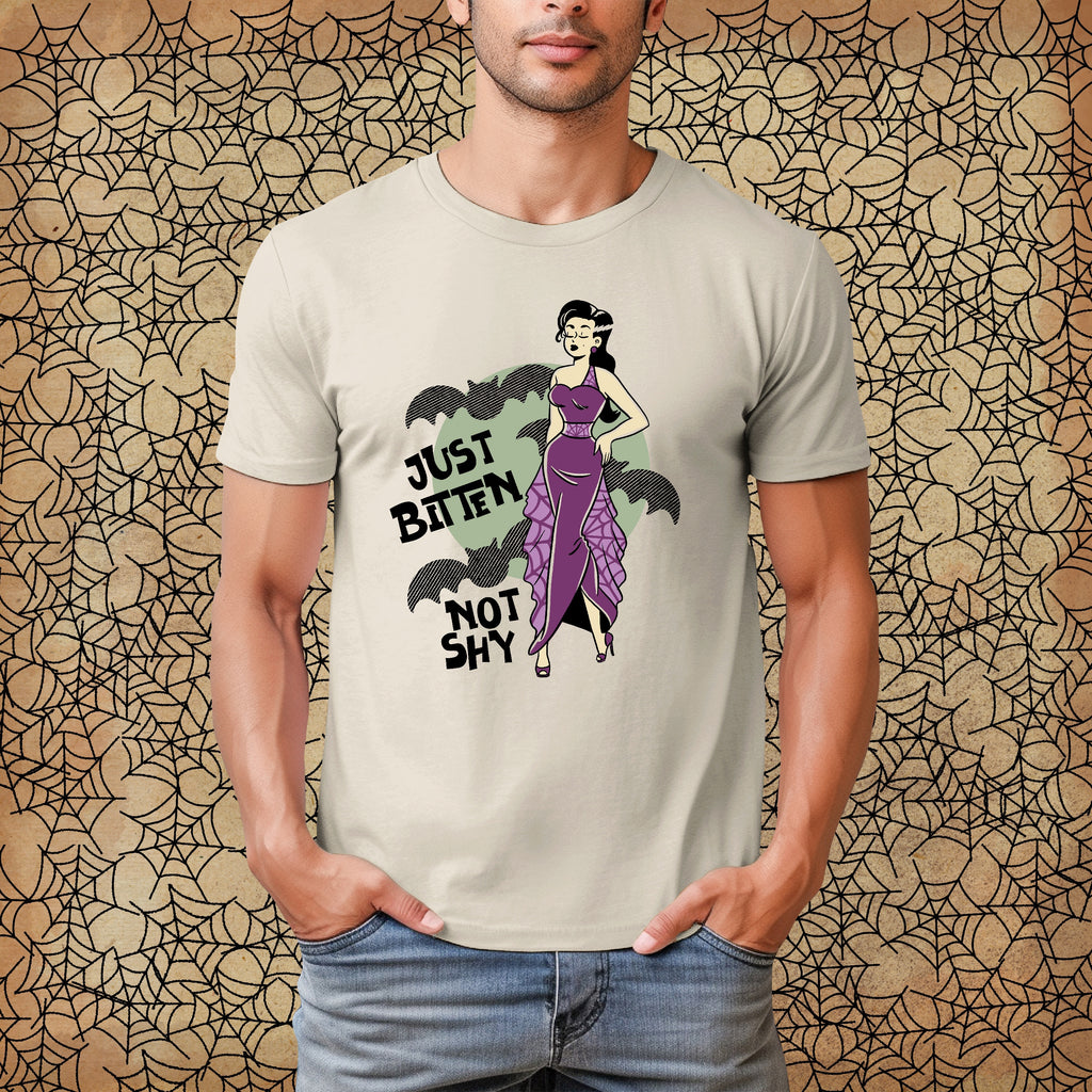 Just Bitten Not Shy Vampiress Unisex Premium Cotton Men's T-shirt