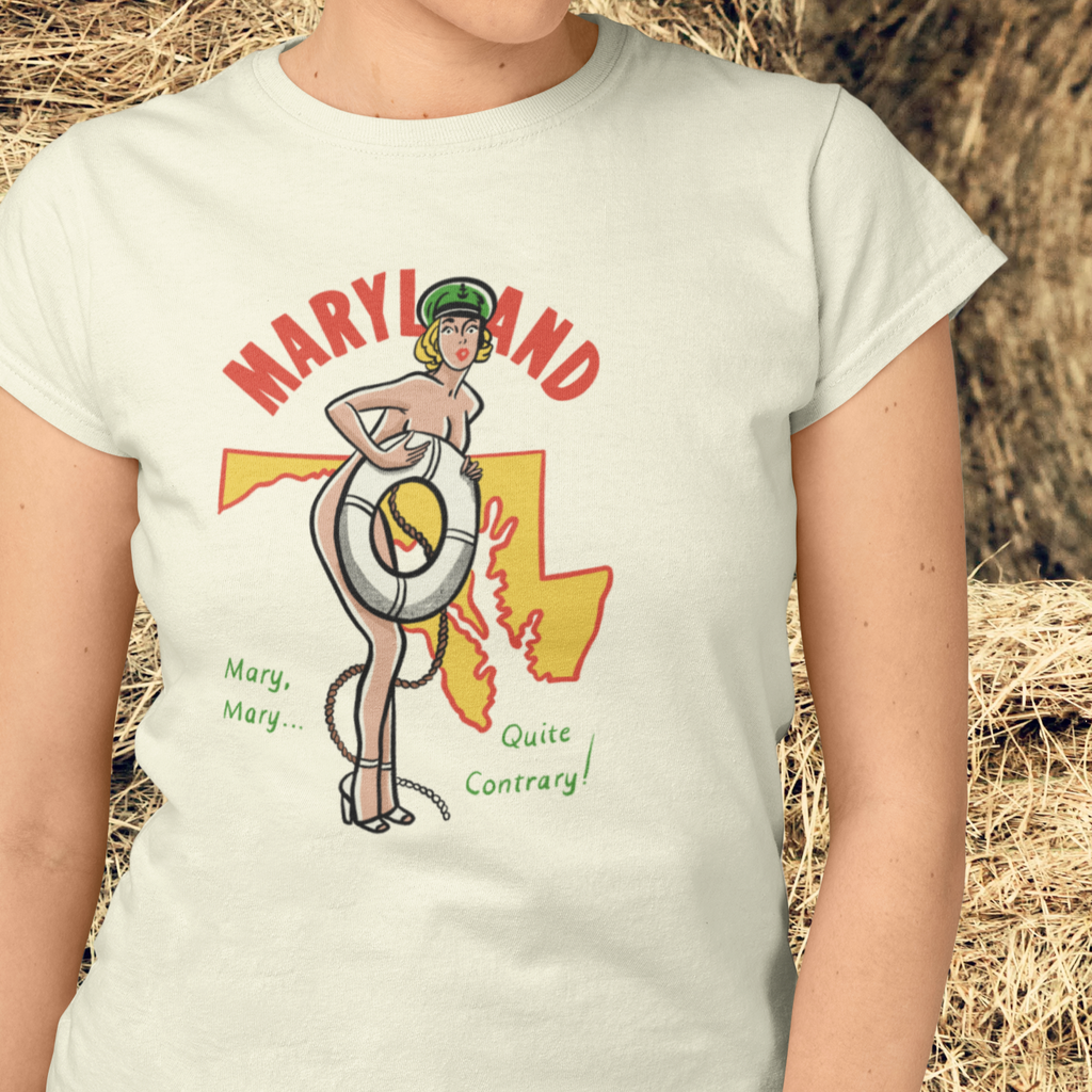 Maryland Pin Up Ladies Cream T-shirt