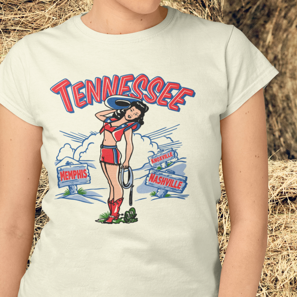 Tennessee Pinup Ladies Cream T-shirt