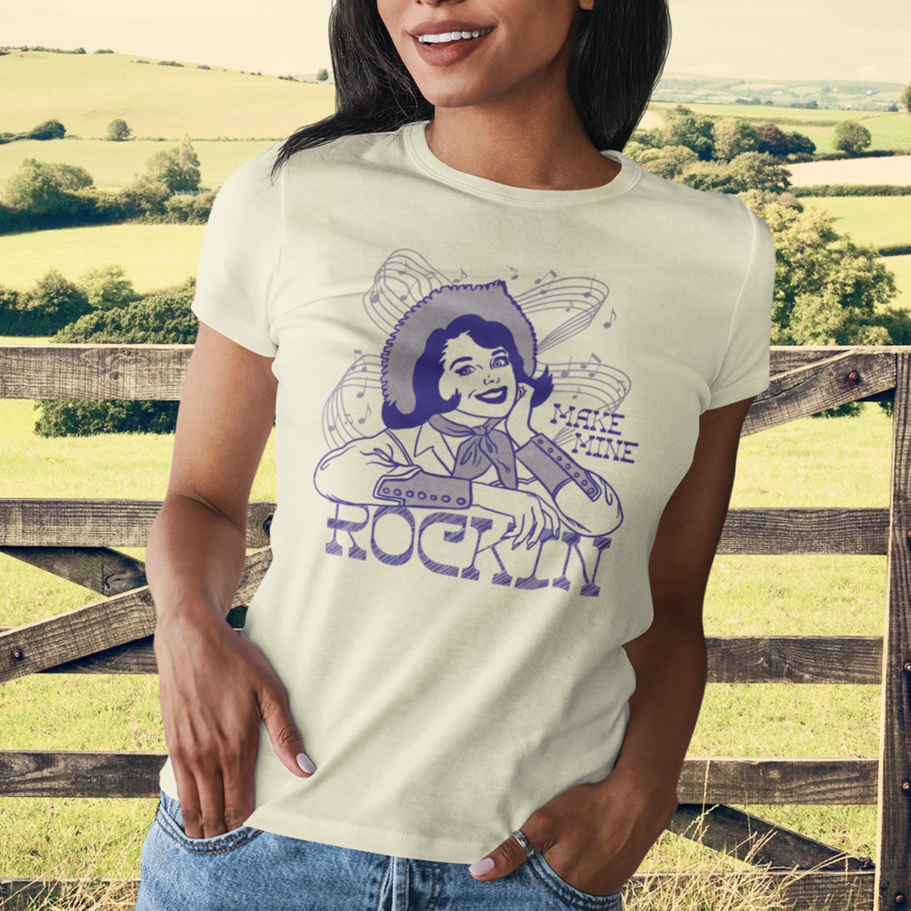 Country Western Music Vintage Cowgirl Soft Cream Cotton Women's T-shirt
