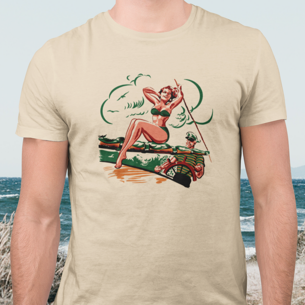 Sailing Pin-up Vintage Reproduction Unisex Adult T-shirt