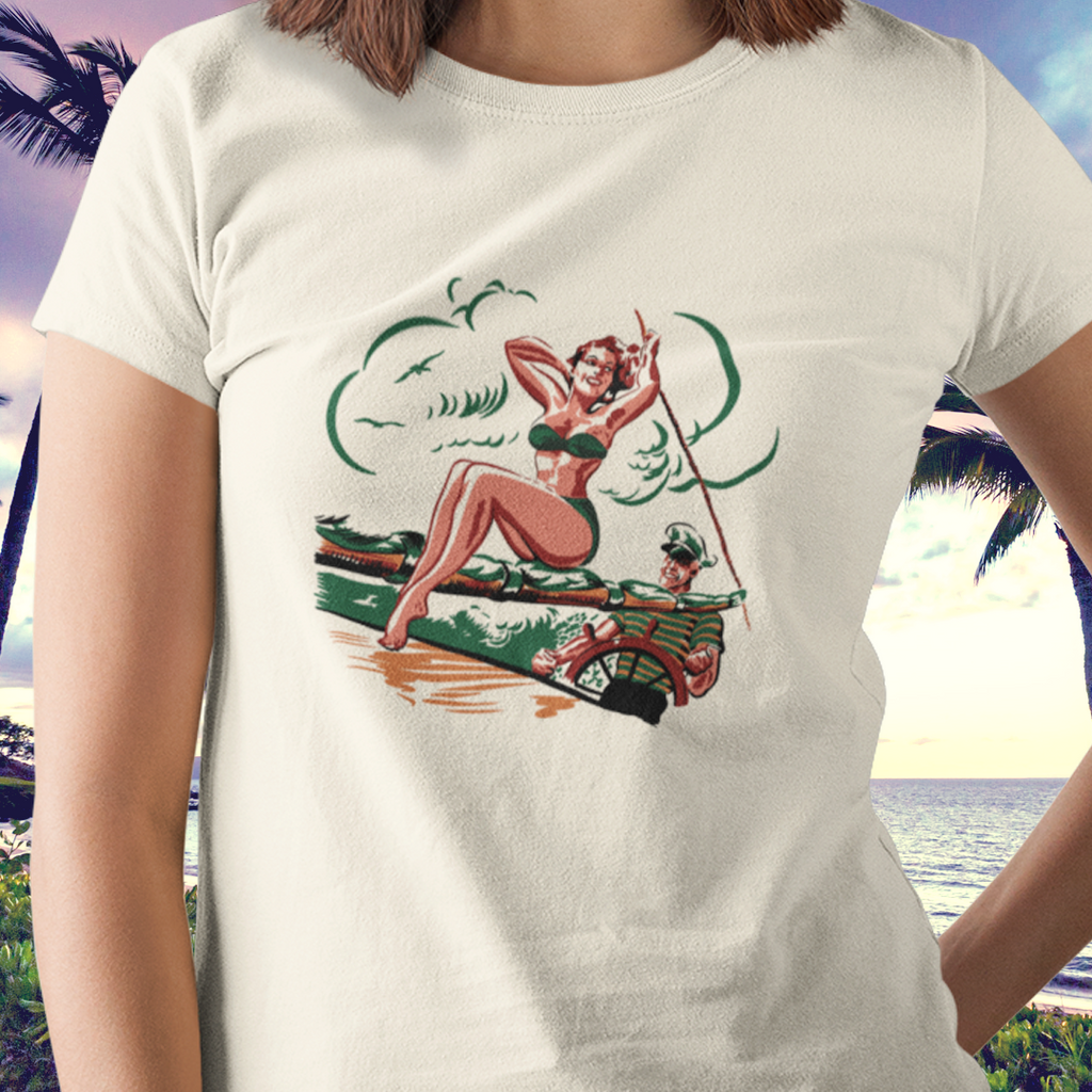 The Sailing Pin-Up Vintage Reproduction Women's T-shirt