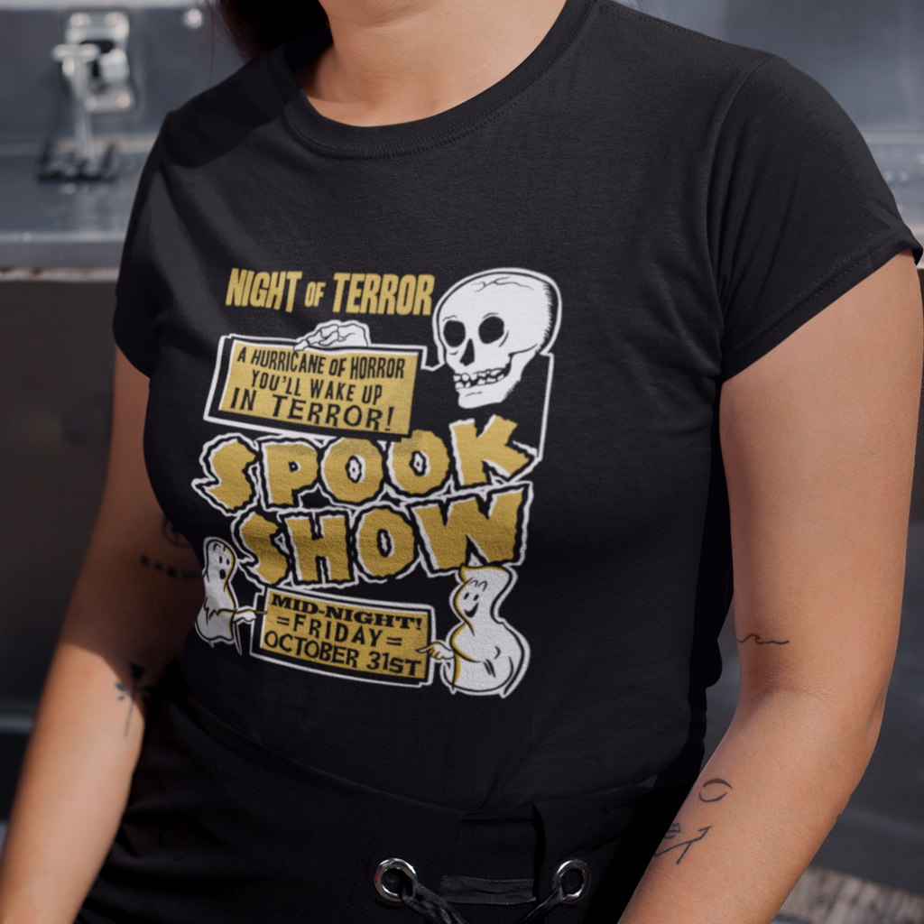 Spook Show Vintage Style Horror Poster Premium Cotton Women's T-shirt