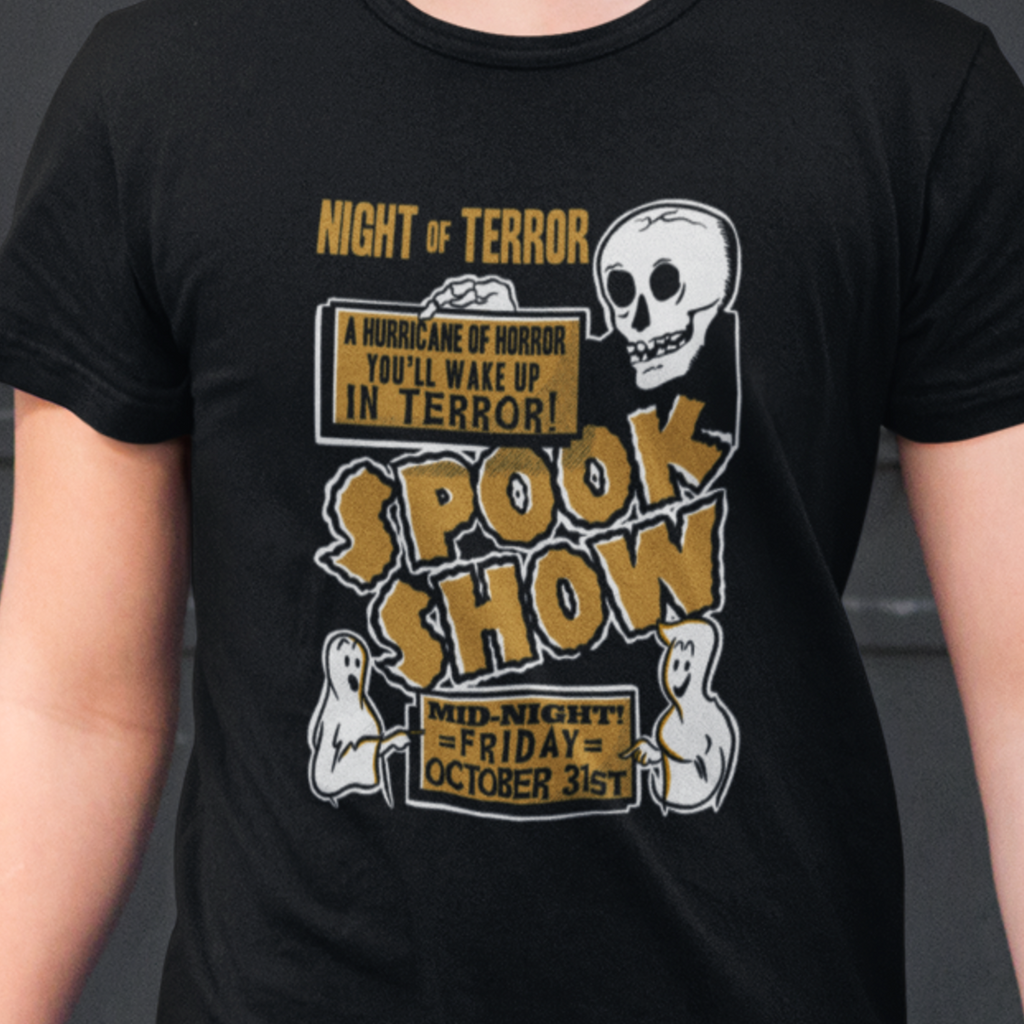 Spook Show Vintage Style Horror Poster Unisex Premium Cotton Men's T-shirt