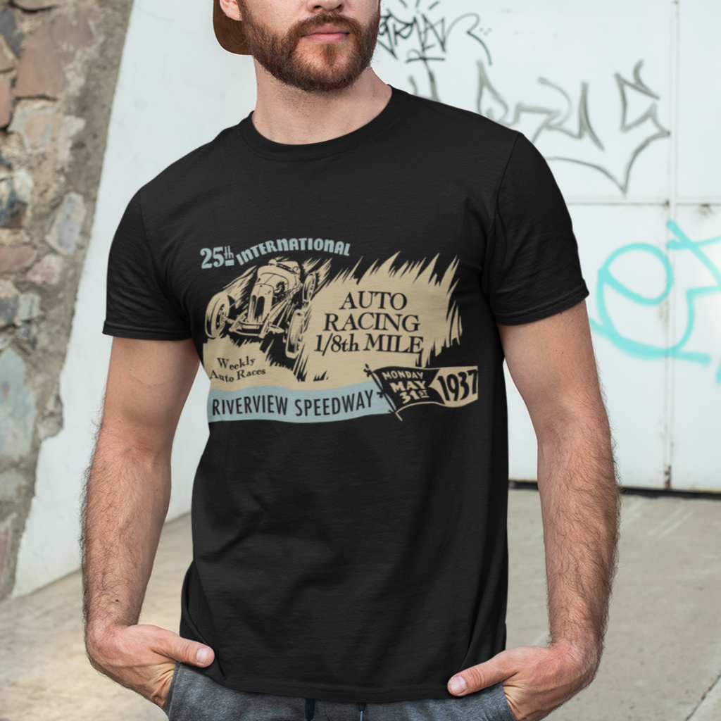 Riverview Speedway 1937 Hot Rod Men's T-shirt