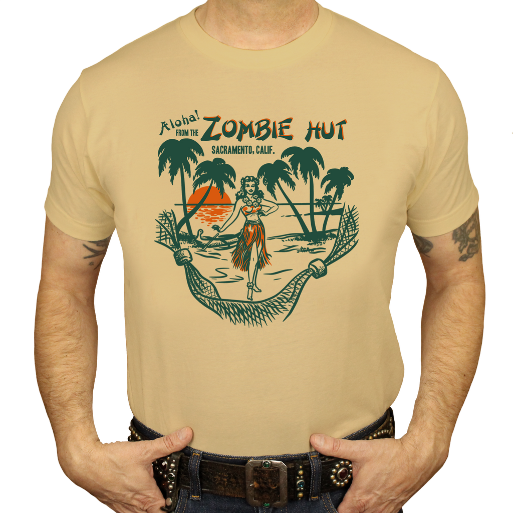 The Zombie Hut Tiki Souvenir Uni-Sex Premium Cotton Men's T-shirt