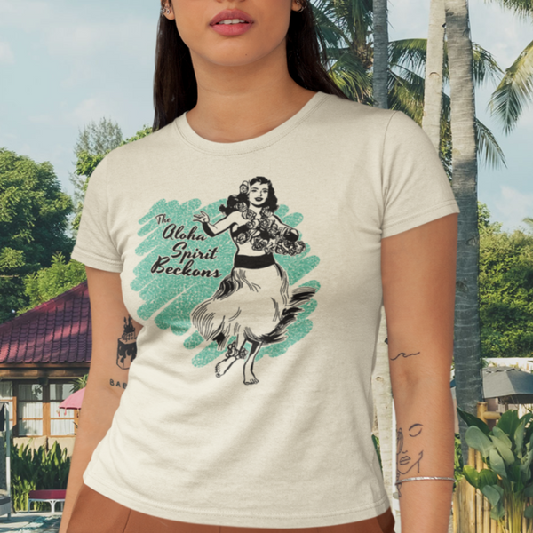 Vintage Hula Girl - Aloha Spirit Beckons - Retro Pinup Soft Cream