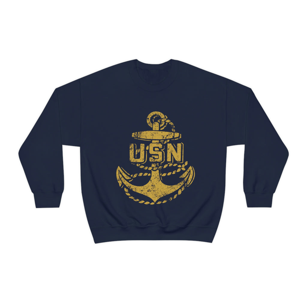 USN Vintage Logo Fleece Sweatshirt Navy