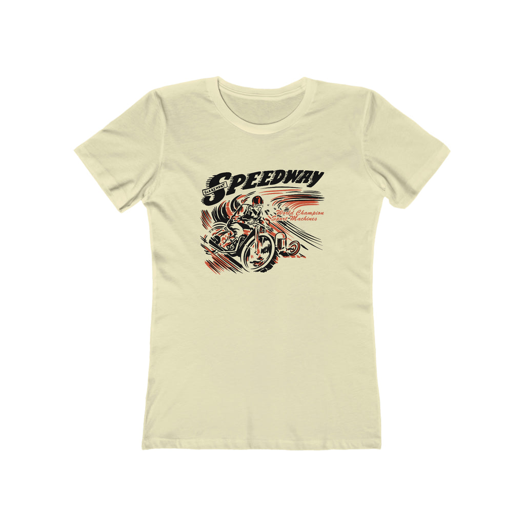Claremont Speedway Ladies Cream T-shirt Solid Natural
