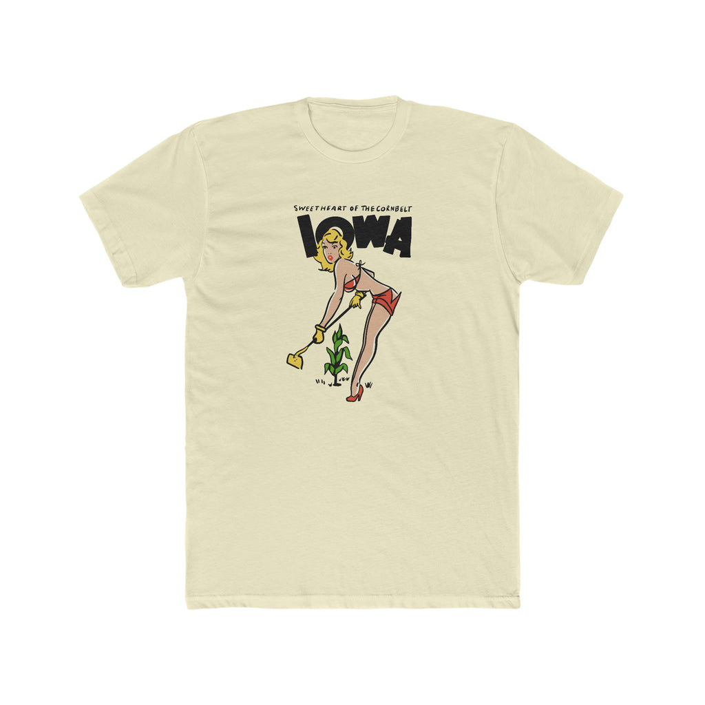 Iowa Pin Up Men's Cream T-shirt Solid Natural