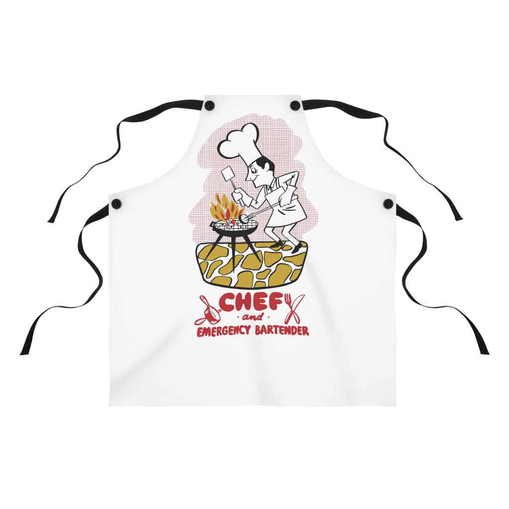 Chef and Emergency Bartender Retro Mid Century BBQ Apron One Size