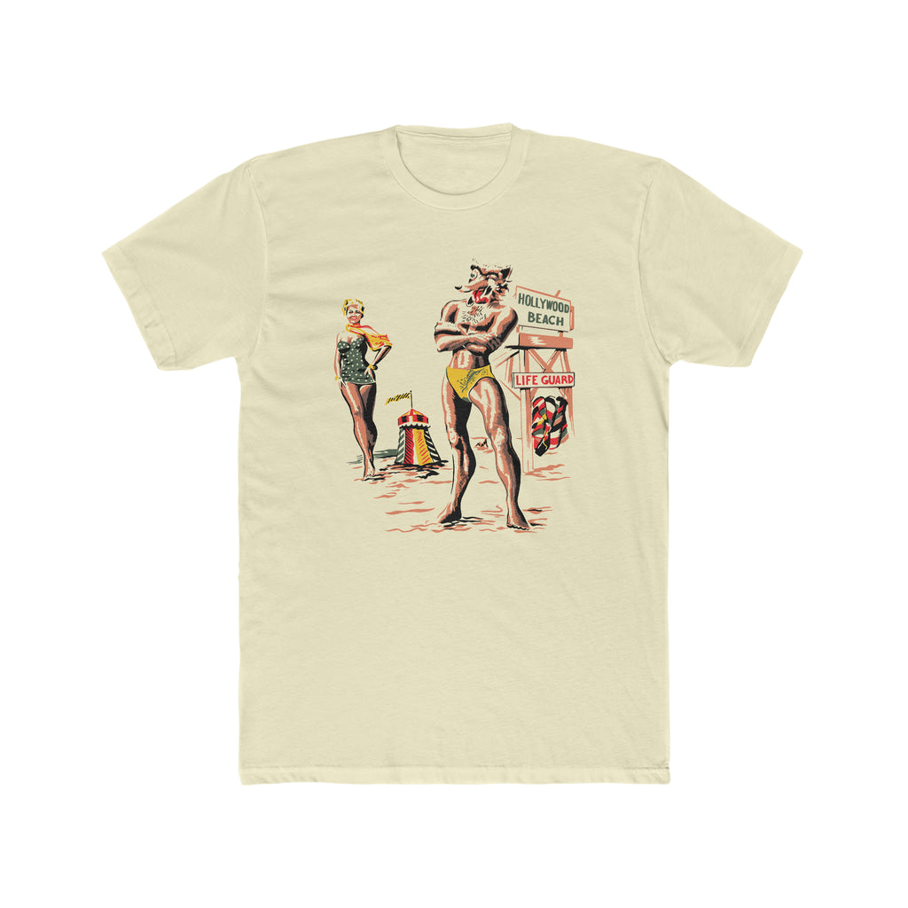 Hollywood Beach Vintage Repro Men's Cream T-shirt Solid Natural