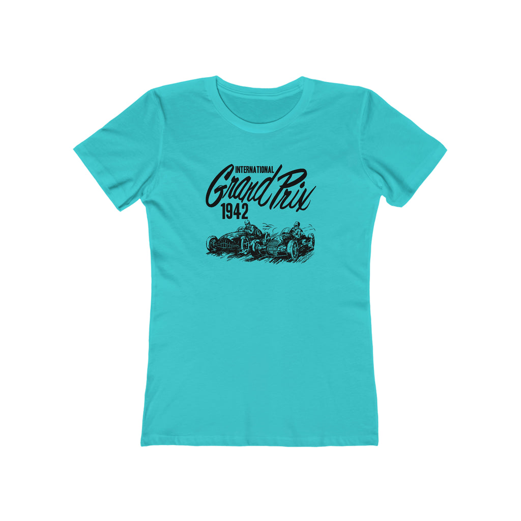 International Grand Prix Racing Hot Rod Ladies T-shirt in Assorted Colors Solid Tahiti Blue