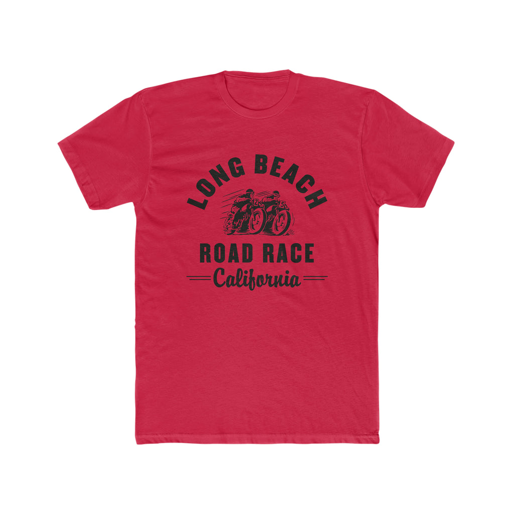 Long Beach Motorcycle Road Race Men's T-shirt Solid Red