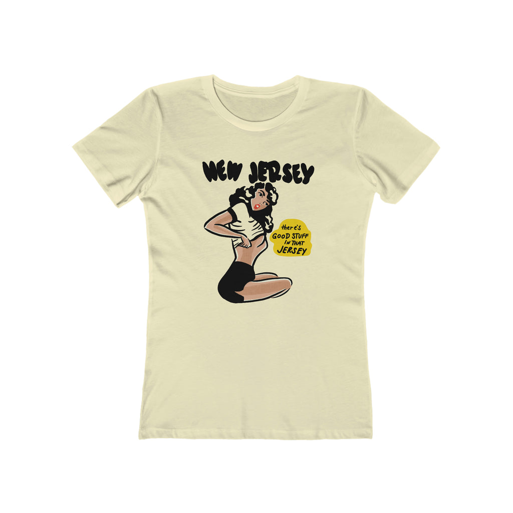 New Jersey Pin Up Ladies Cream T-shirt Solid Natural
