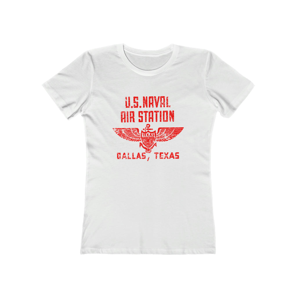 US Naval Dallas Texas Ladies T-shirt Solid White