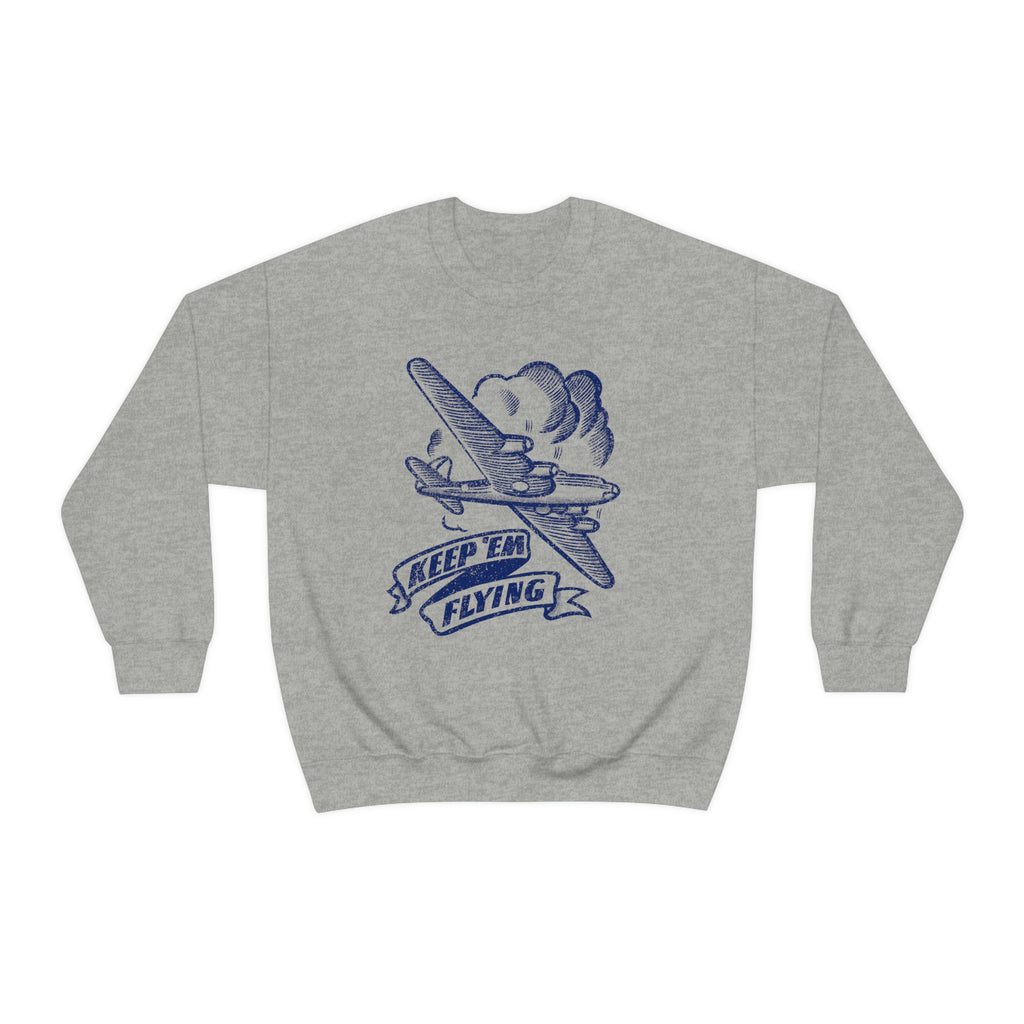 Keep Em' Flying Vintage Fleece Sweatshirt Sport Grey