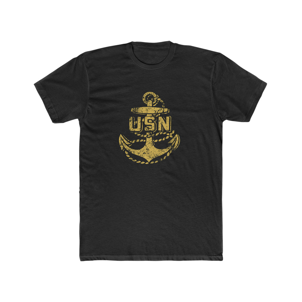 USN Vintage Logo Men's T-shirt Solid Black