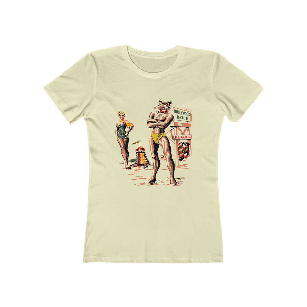Hollywood Beach Vintage Repro Ladies Cream T-shirt Solid Natural