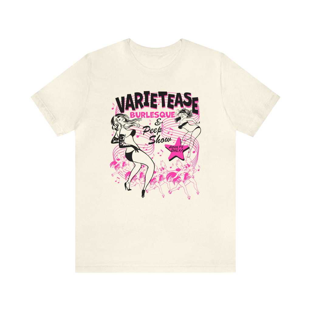 Varietease Burlesque & Peep Show Men's Premium Cream Cotton T-shirt Natural