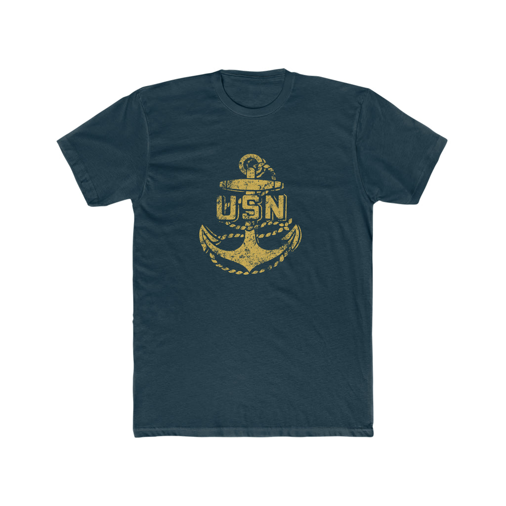 USN Vintage Logo Men's T-shirt Solid Midnight Navy