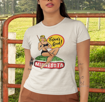 State Vintage Pinup Girl T-shirts