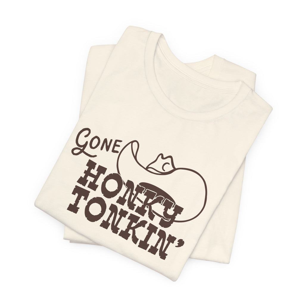 Gone Honky Tonkin Western Men's Cream T-shirt