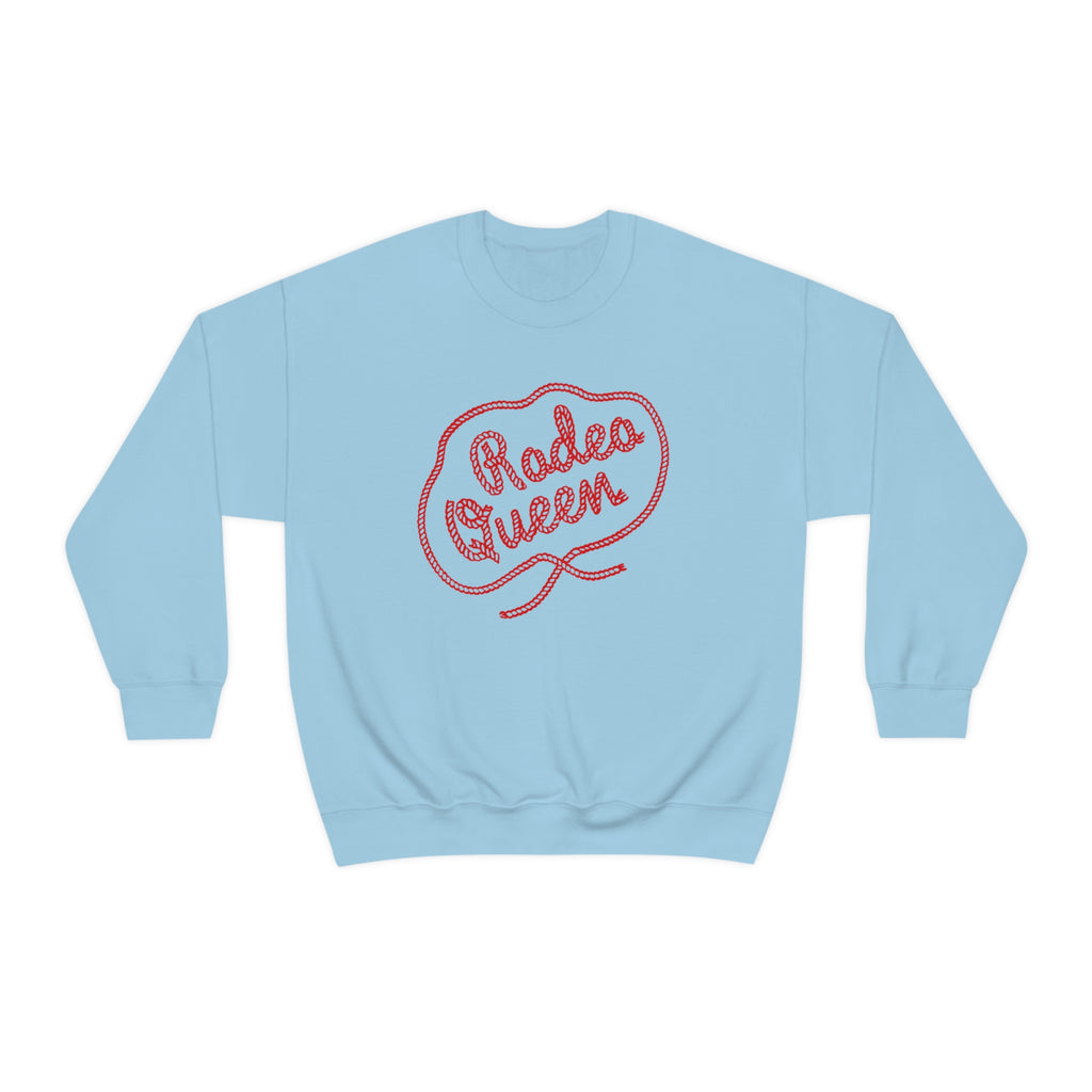 Rodeo Queen Retro Western Rope Crewneck Sweatshirt in Assorted Colors Light Blue