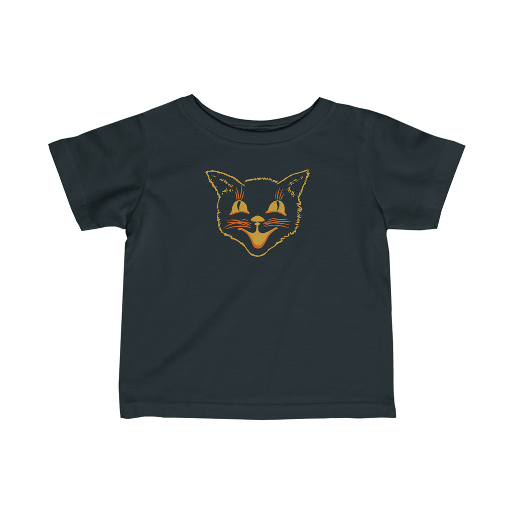 Halloween Cat Premium Cotton Infant T-shirt Black