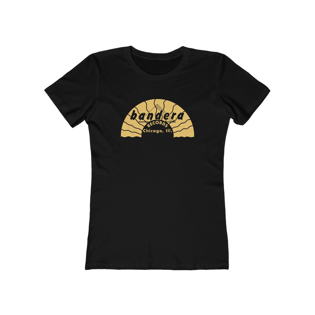 Bandera Records Premium Cotton Women's T-shirt Solid Black
