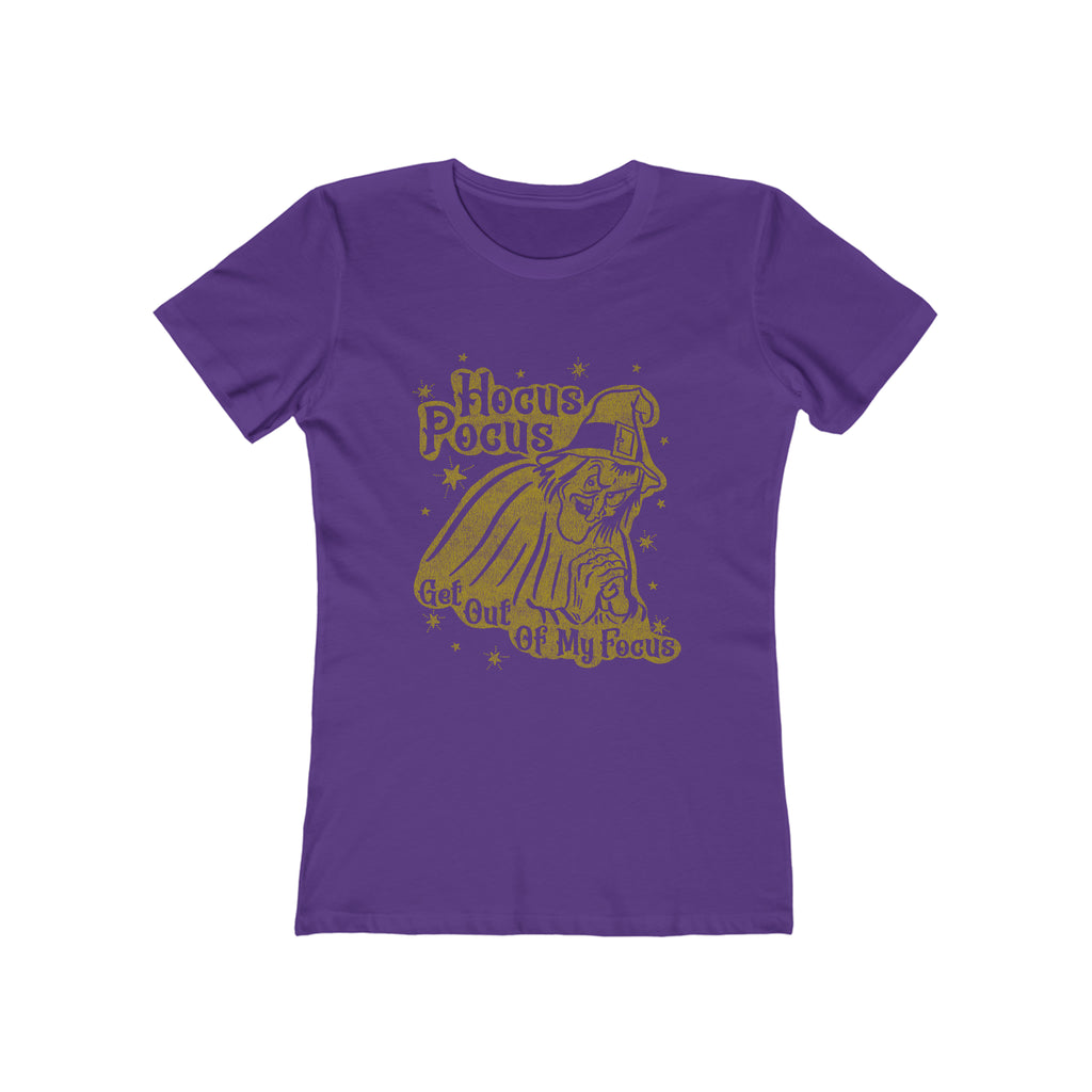 Hocus Focus Witch Vintage Halloween Soft Cotton Women's T-shirt Solid Purple Rush